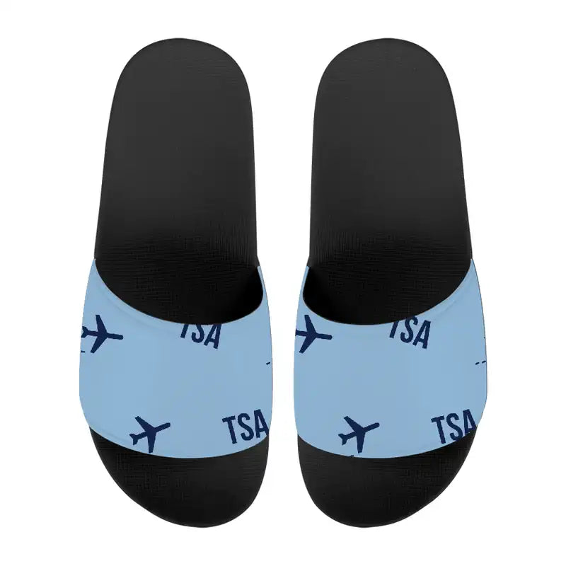 Taipei Songshan Airport (TSA) Slippers & Flip Flops - Slippers - Sport - Pattern - Light Blue