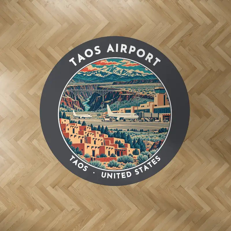 Taos Regional Airport (TSM) Carpets - Carpet Round - Badge - Dark Gray