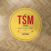 Thumbnail for Taos Regional Airport (TSM) Carpets - Carpet Round - ID Tag + Name - Yellow