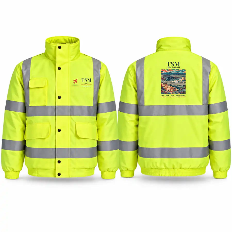 Taos Regional Airport (TSM) Reflective Winter Jackets - Poster - Fluorescent Yellow