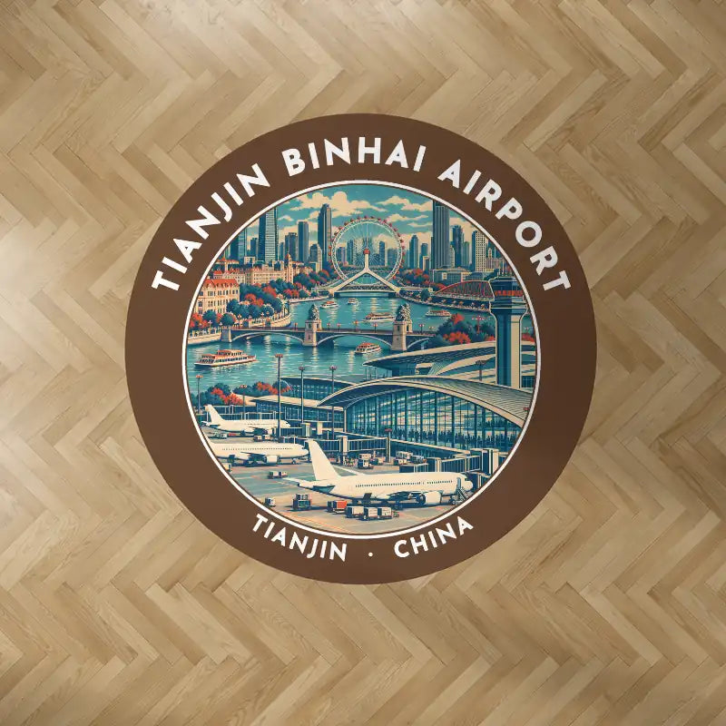 Tianjin Binhai International Airport (TSN) Carpets - Carpet Round - Badge - Brown
