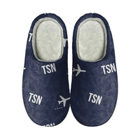 Thumbnail for Tianjin Binhai International Airport (TSN) Slippers & Flip Flops - Slippers - Cotton - Pattern - Navy Blue