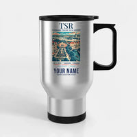 Thumbnail for Timișoara Traian Vuia International Airport (TSR) Travel Mugs - Poster + Name - Stainless Steel with Holder - Silver