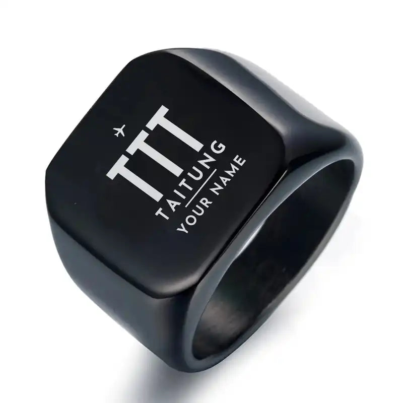 Taitung Airport (TTT) Rings - Ring - Black + Name
