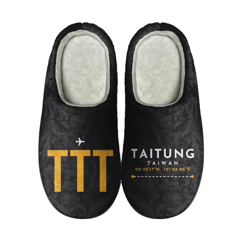 Taitung Airport (TTT) Slippers & Flip Flops - Slippers - Cotton - Code - Different - Black