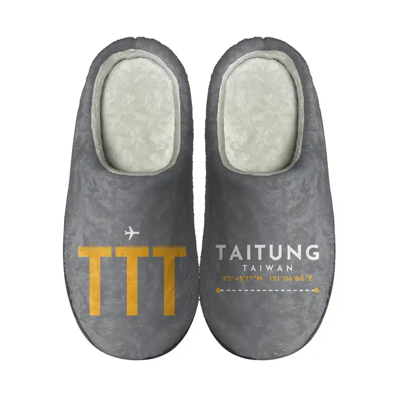 Taitung Airport (TTT) Slippers & Flip Flops - Slippers - Cotton - Code - Different - Gray