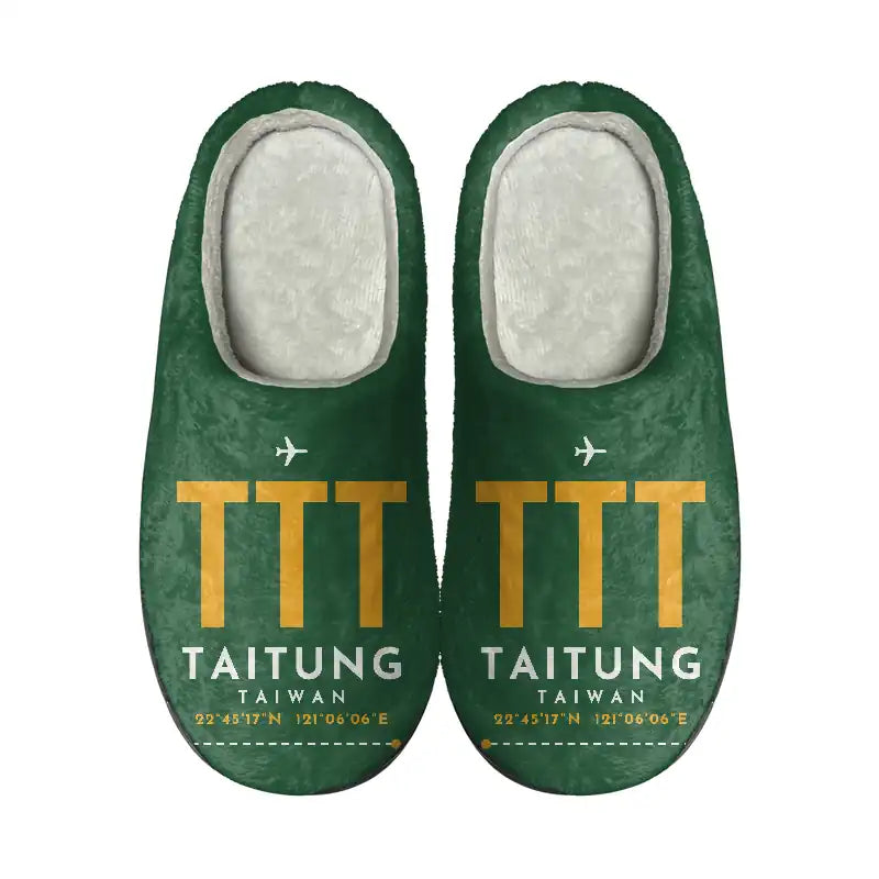Taitung Airport (TTT) Slippers & Flip Flops - Slippers - Cotton - Code - Same - Green