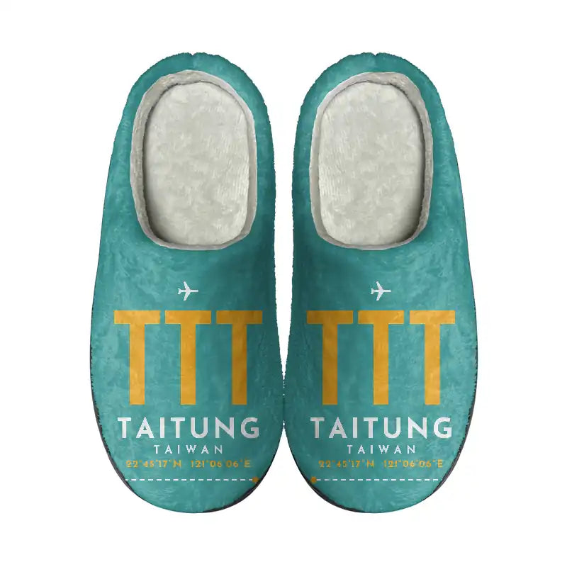 Taitung Airport (TTT) Slippers & Flip Flops - Slippers - Cotton - Code - Same - Turquoise