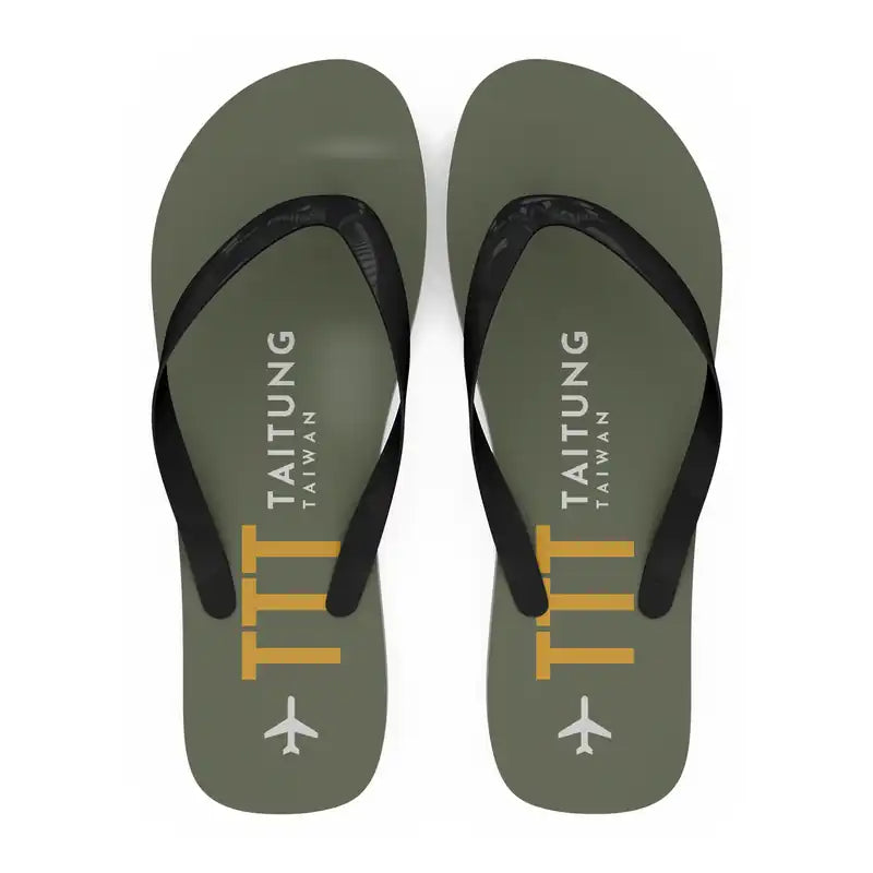 Taitung Airport (TTT) Slippers & Flip Flops - Slippers - Flip Flops - Code - Green Army