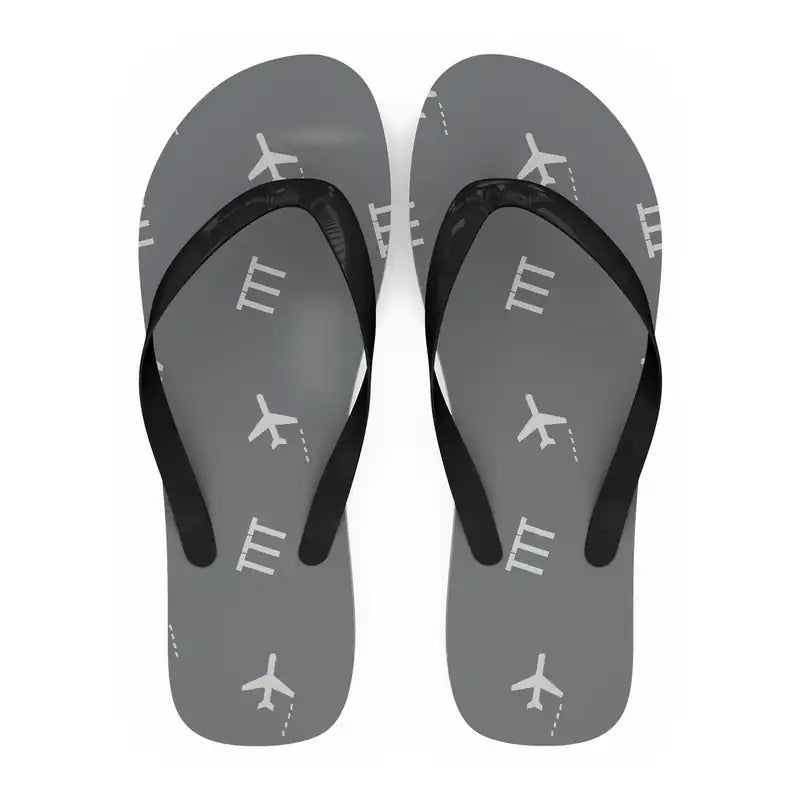 Taitung Airport (TTT) Slippers & Flip Flops - Slippers - Flip Flops - Pattern - Gray
