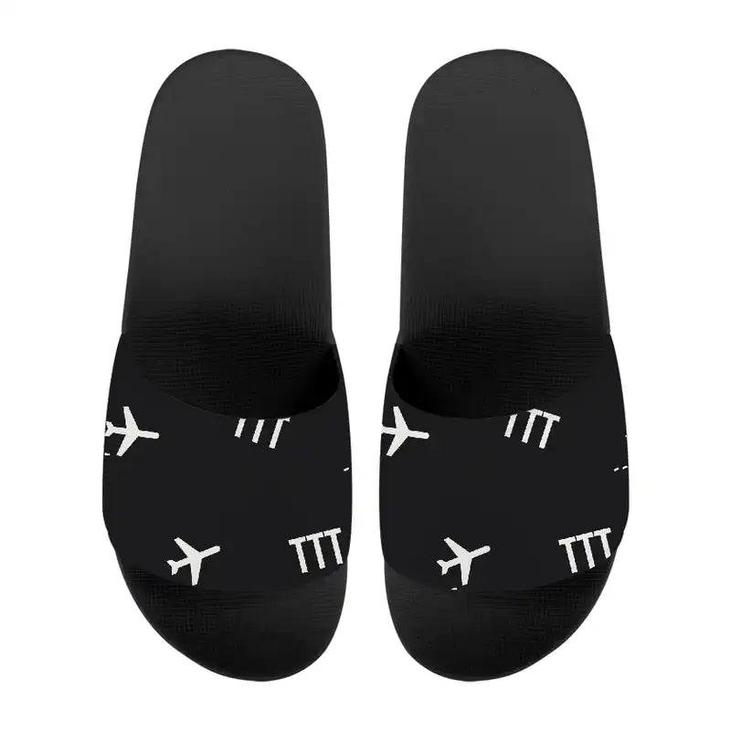 Taitung Airport (TTT) Slippers & Flip Flops - Slippers - Sport - Pattern - Black
