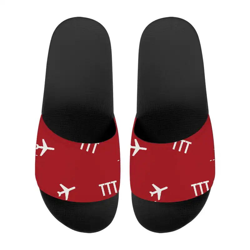 Taitung Airport (TTT) Slippers & Flip Flops - Slippers - Sport - Pattern - Red