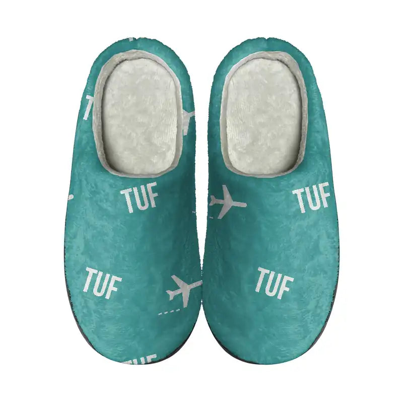 Tours Val de Loire Airport (TUF) Slippers & Flip Flops - Slippers - Cotton - Pattern - Turquoise