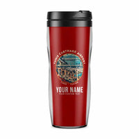 Thumbnail for Tunis-Carthage International Airport (TUN) Travel Mugs - Badge + Name - Plastic (No Holder) - Red