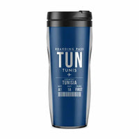 Thumbnail for Tunis-Carthage International Airport (TUN) Travel Mugs - Boarding Pass - Plastic (No Holder) - Blue