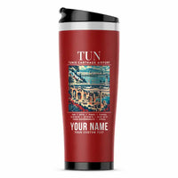 Thumbnail for Tunis-Carthage International Airport (TUN) Travel Mugs - Poster + Name - Stainless Steel (No Holder) - Red