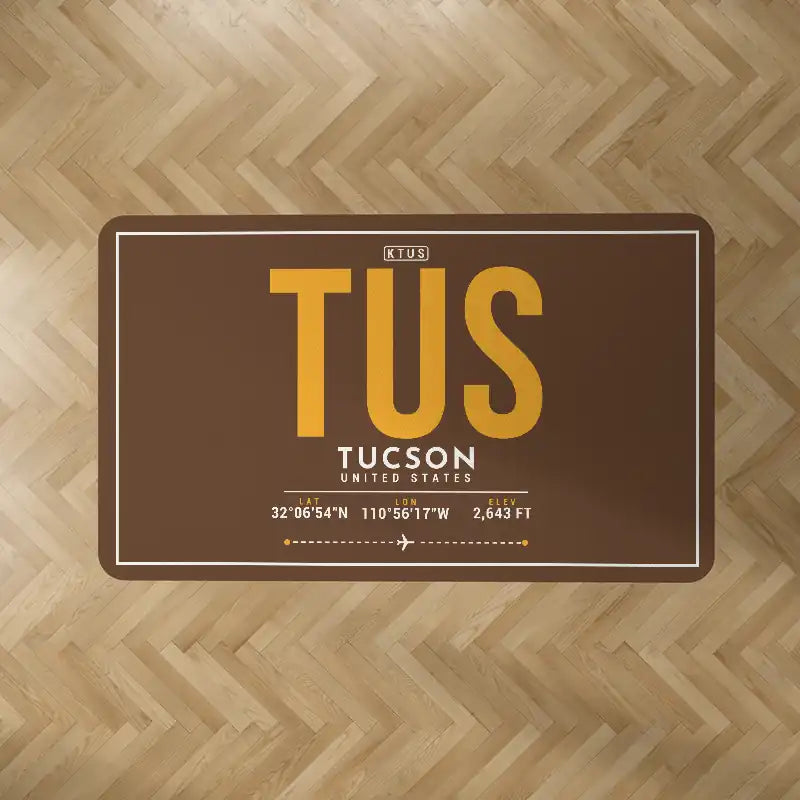 Tucson International Airport (TUS) Carpets - Carpet Rectangle - ID Tag - Brown