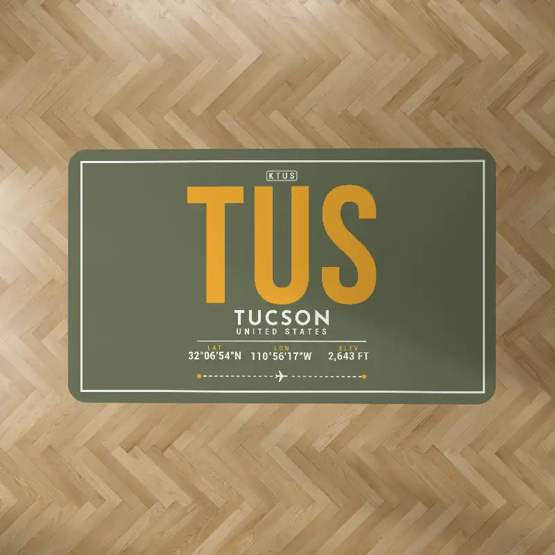 Tucson International Airport (TUS) Carpets - Carpet Rectangle - ID Tag - Green Army
