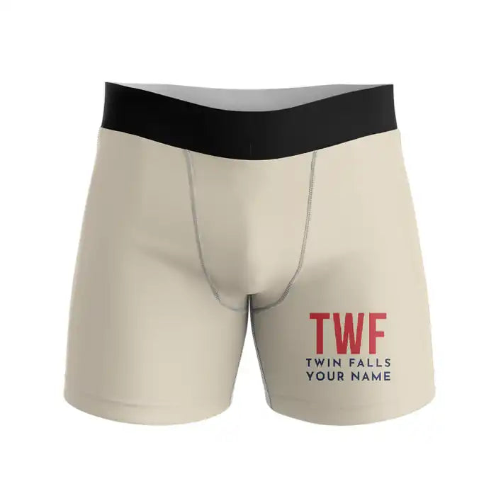 Magic Valley Regional Airport (TWF) Men Boxers - Code + Name - Beige