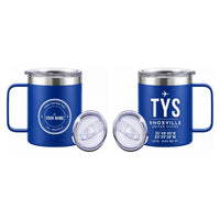 Thumbnail for McGhee Tyson Airport Knoxville (TYS) Stainless Steel Mugs - ID Tag + Custom Back - Stainless Steel Mug - 14 oz / 400ML - Blue