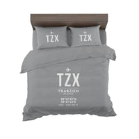 Thumbnail for Trabzon Airport (TZX) Bedding Sets & Blankets - Bedding Set - ID Tag - Gray