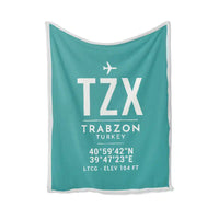 Thumbnail for Trabzon Airport (TZX) Bedding Sets & Blankets - Blanket - ID Tag - Turquoise