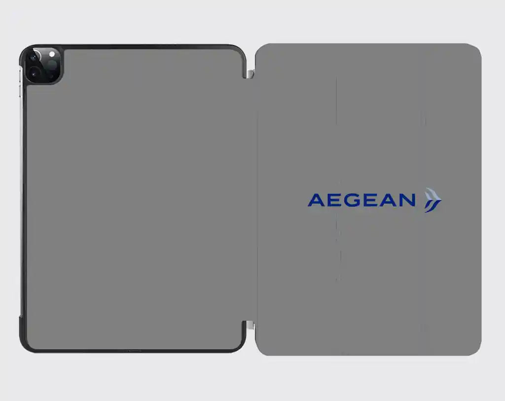 Aegean Airlines design on gray ipad tablet case
