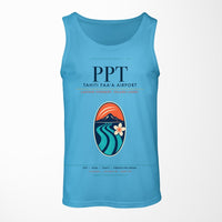 Thumbnail for Tahiti Faa'a Airport (PPT) design on sky blue tank top