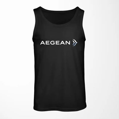 Aegean Airlines logo on black tank top
