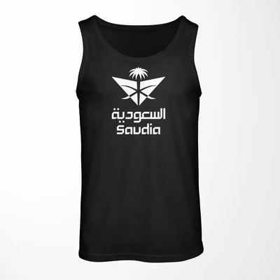 Saudi Arabian Airlines logo on black tank top