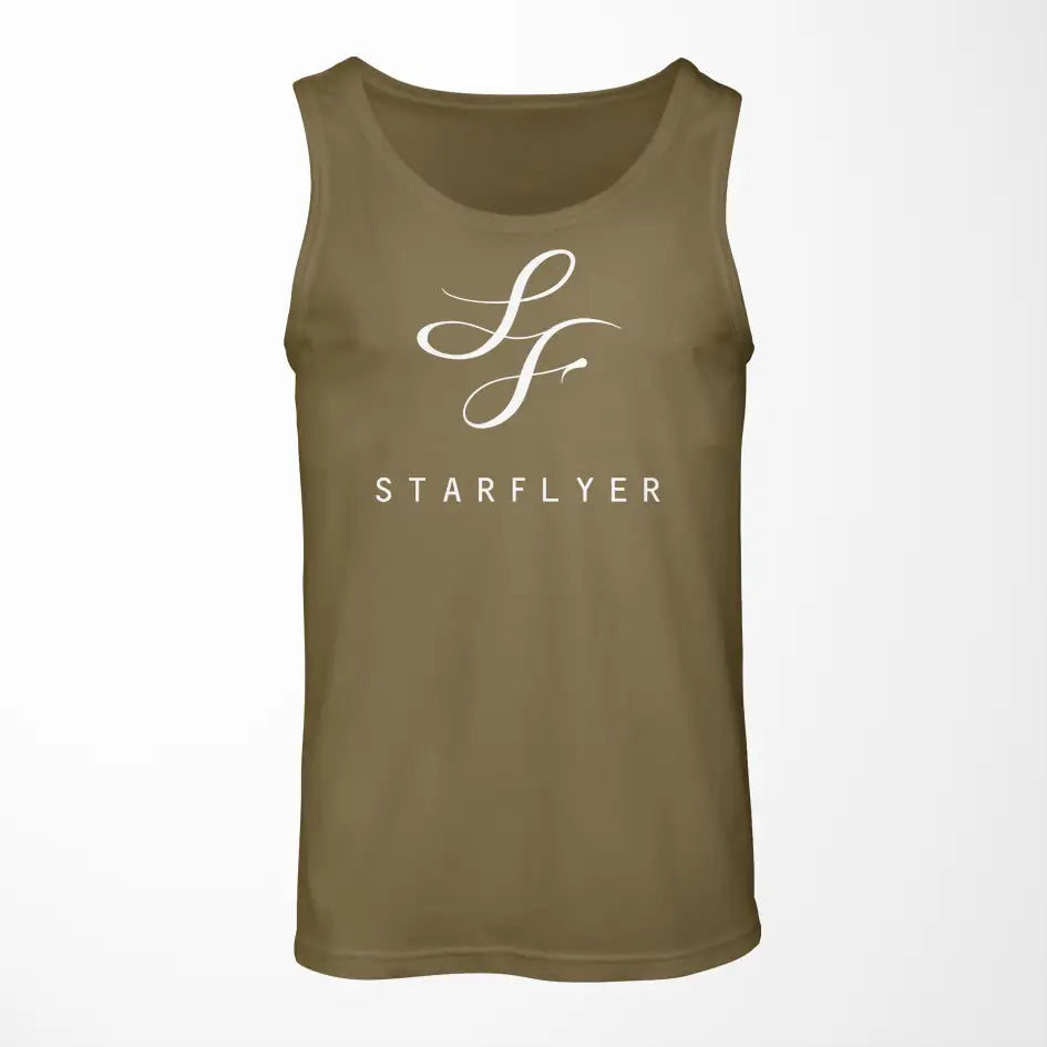 StarFlyer Airlines logo on green army tank top