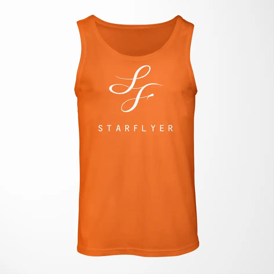 StarFlyer Airlines logo on orange tank top