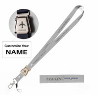 Thumbnail for Tashkent City Series seat belt lanyard - light gray with name