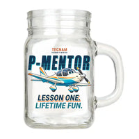 Thumbnail for Tecnam P-Mentor - Cartoon - Cocktail Glass (Mason Jar)