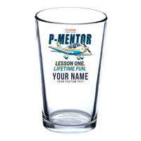 Thumbnail for Tecnam P-Mentor - Cartoon + Name - Beer & Water Glass