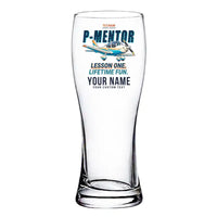 Thumbnail for Tecnam P-Mentor - Cartoon + Name - Pilsner Beer Glass