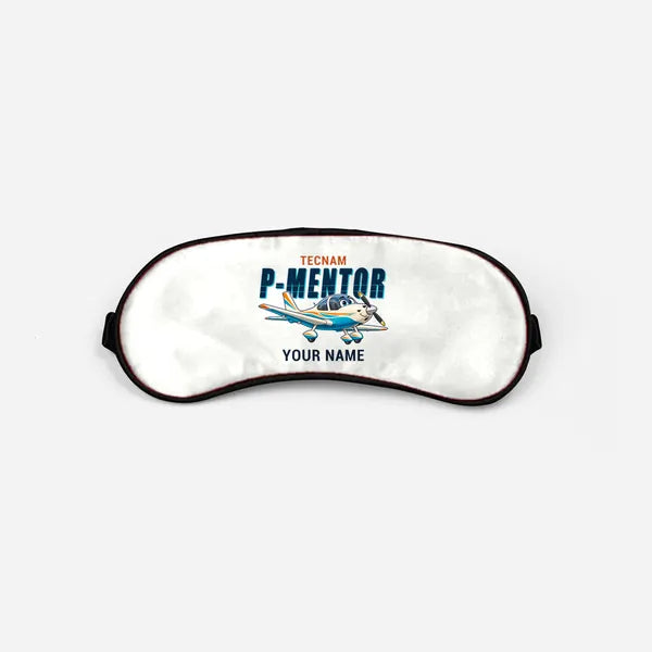 Tecnam P-Mentor - Cartoon + Name - Sleep Mask - White