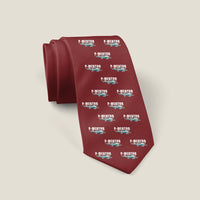 Thumbnail for Tecnam P-Mentor - Cartoon Pattern - Tie - Dark Red