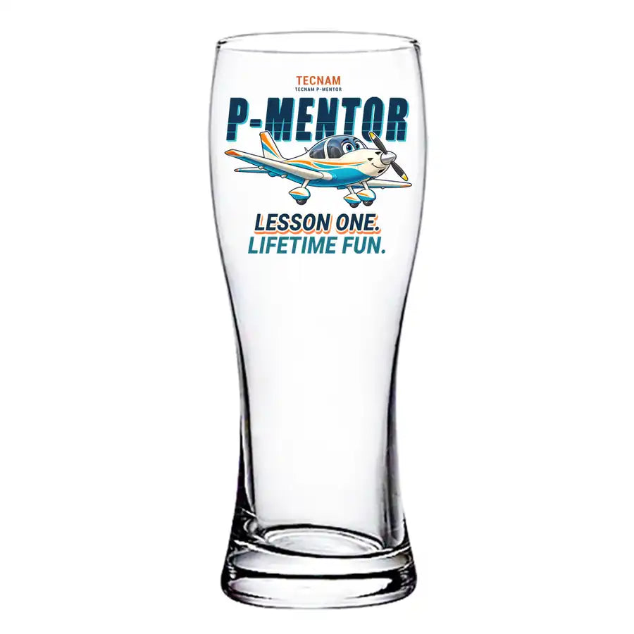 Tecnam P-Mentor - Cartoon - Pilsner Beer Glass