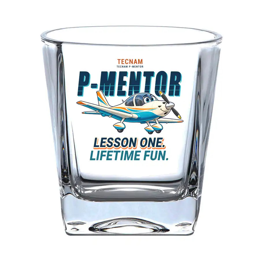 Tecnam P-Mentor - Cartoon - Whiskey Glass