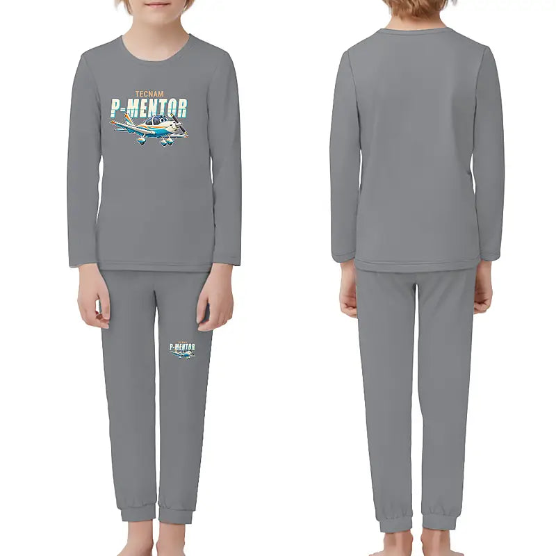 Tecnam P-Mentor - Children Pajamas - Cartoon Chest - Gray