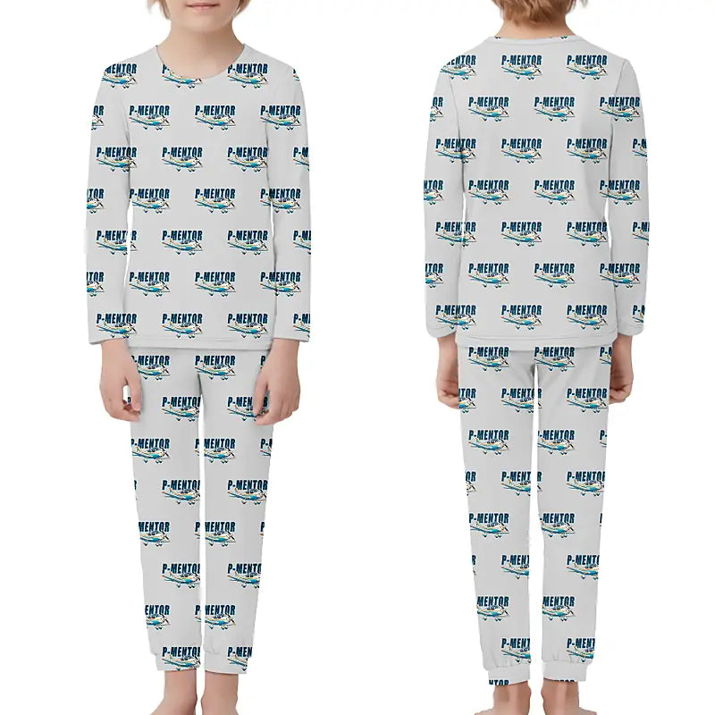 Tecnam P-Mentor - Children Pajamas - Cartoon Pattern - Light Gray