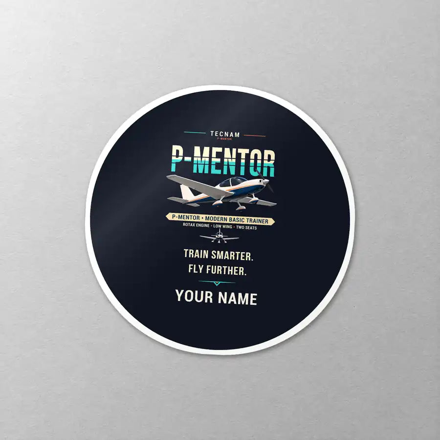 Tecnam P-Mentor - Original + Name - Circle Sticker - Close-up