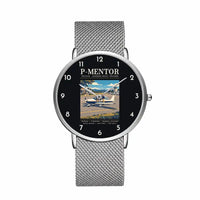 Thumbnail for Tecnam P-Mentor - Poster - Slim Mesh - Silver and Silver Stainless Steel Strap