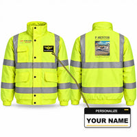 Thumbnail for Tecnam P-Mentor Reflective Winter Jackets - Poster + Name - Fluorescent Yellow