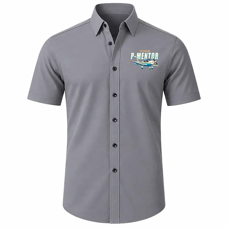 Tecnam P-Mentor - Short Sleeve Shirt - Cartoon - Gray