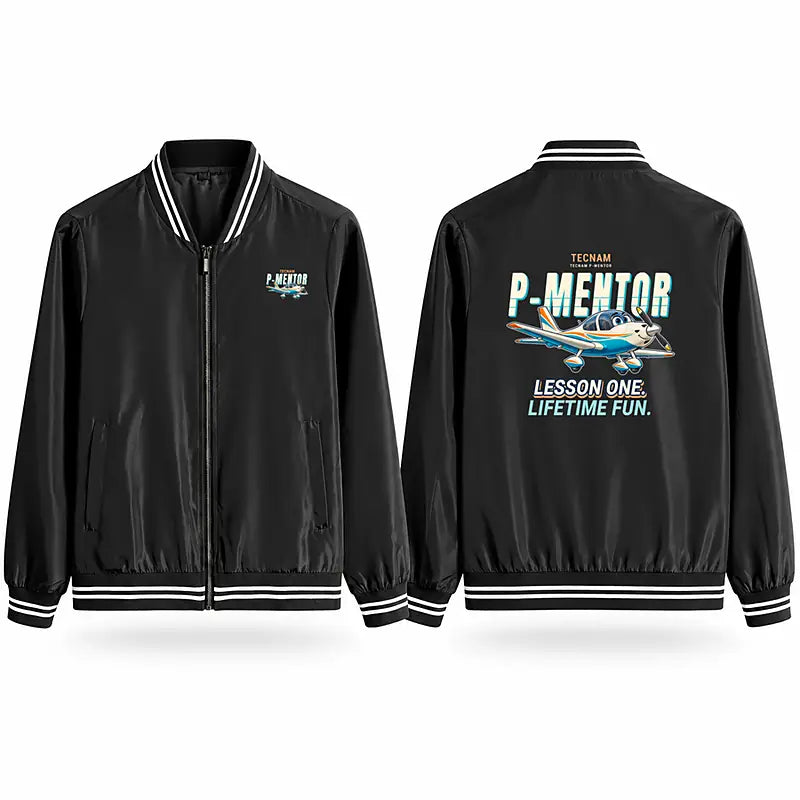 Tecnam P-Mentor Stylish Jackets - Baseball Collar - Cartoon - Black