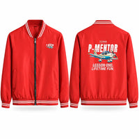 Thumbnail for Tecnam P-Mentor Stylish Jackets - Baseball Collar - Cartoon - Red