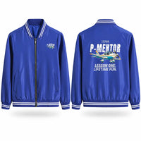 Thumbnail for Tecnam P-Mentor Stylish Jackets - Baseball Collar - Cartoon - Royal Blue