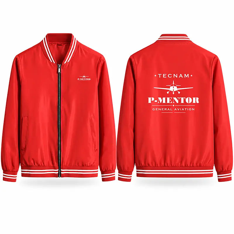 Tecnam P-Mentor Stylish Jackets - Baseball Collar - Heritage - Red